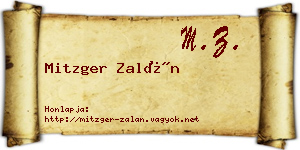 Mitzger Zalán névjegykártya